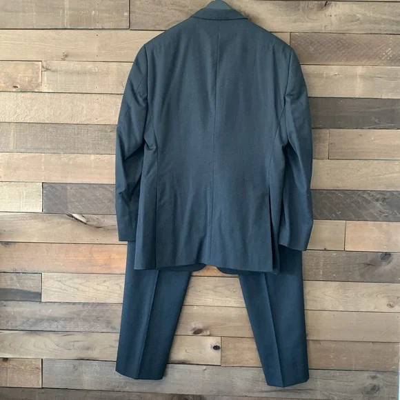 Pronto Uomo Platinum Men's Black Suit Set Jacket Coat Vest and Pants